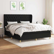 kontinentalseng med madras 160x200 cm stof sort