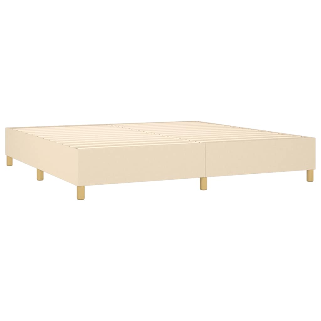 kontinentalseng med madras 200x200 cm stof cremefarvet