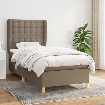 kontinentalseng med madras 80x200 cm stof gråbrun