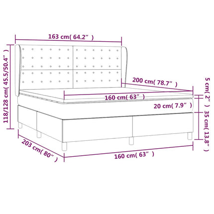 kontinentalseng med madras 160x200 cm stof sort