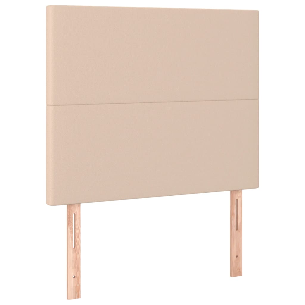 kontinentalseng 100x200 cm kunstlæder cappuccinofarvet