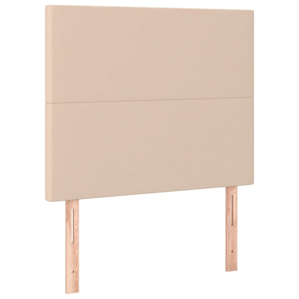 kontinentalseng 100x200 cm kunstlæder cappuccinofarvet