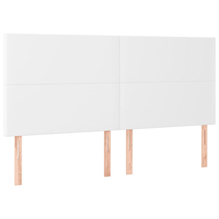 kontinentalseng 160x200 cm kunstlæder hvid