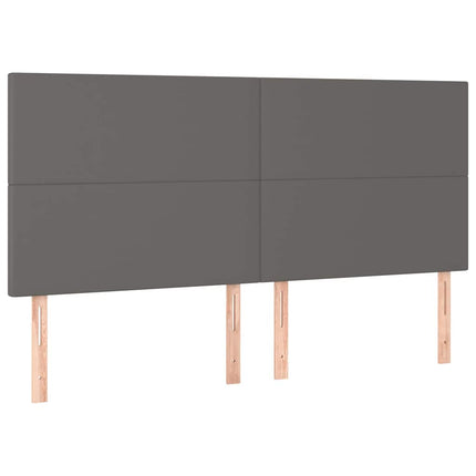 kontinentalseng med madras 180x200 cm kunstlæder grå