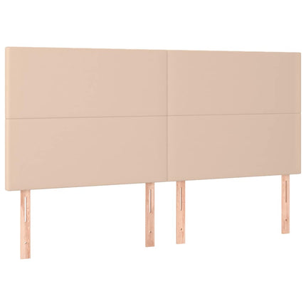 kontinentalseng 180x200 cm kunstlæder cappuccinofarvet