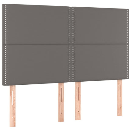 kontinentalseng med madras 140x190 cm kunstlæder grå