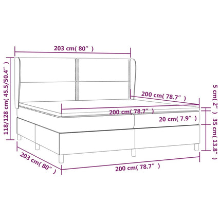 kontinentalseng med madras 200x200 cm kunstlæder grå