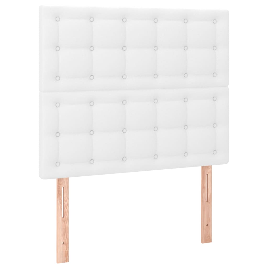 kontinentalseng med madras 90x200 cm kunstlæder hvid
