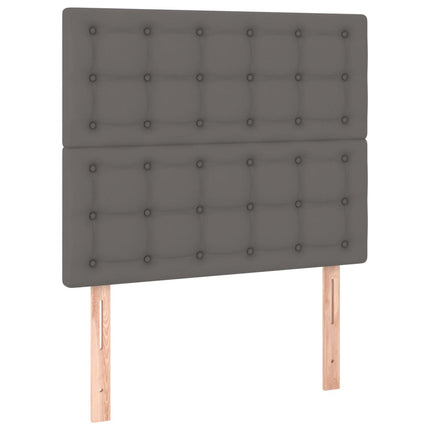 kontinentalseng med madras 100x200 cm kunstlæder grå