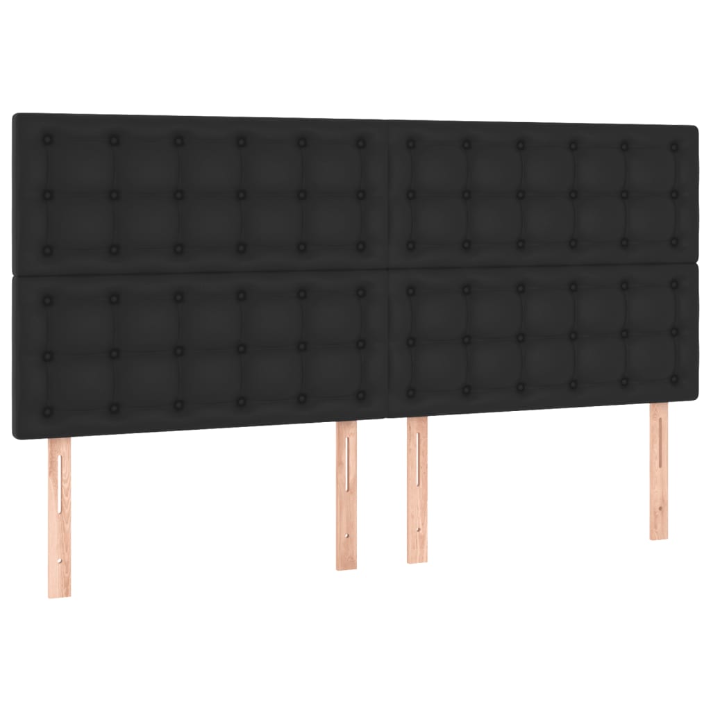 kontinentalseng 160x200 cm kunstlæder sort