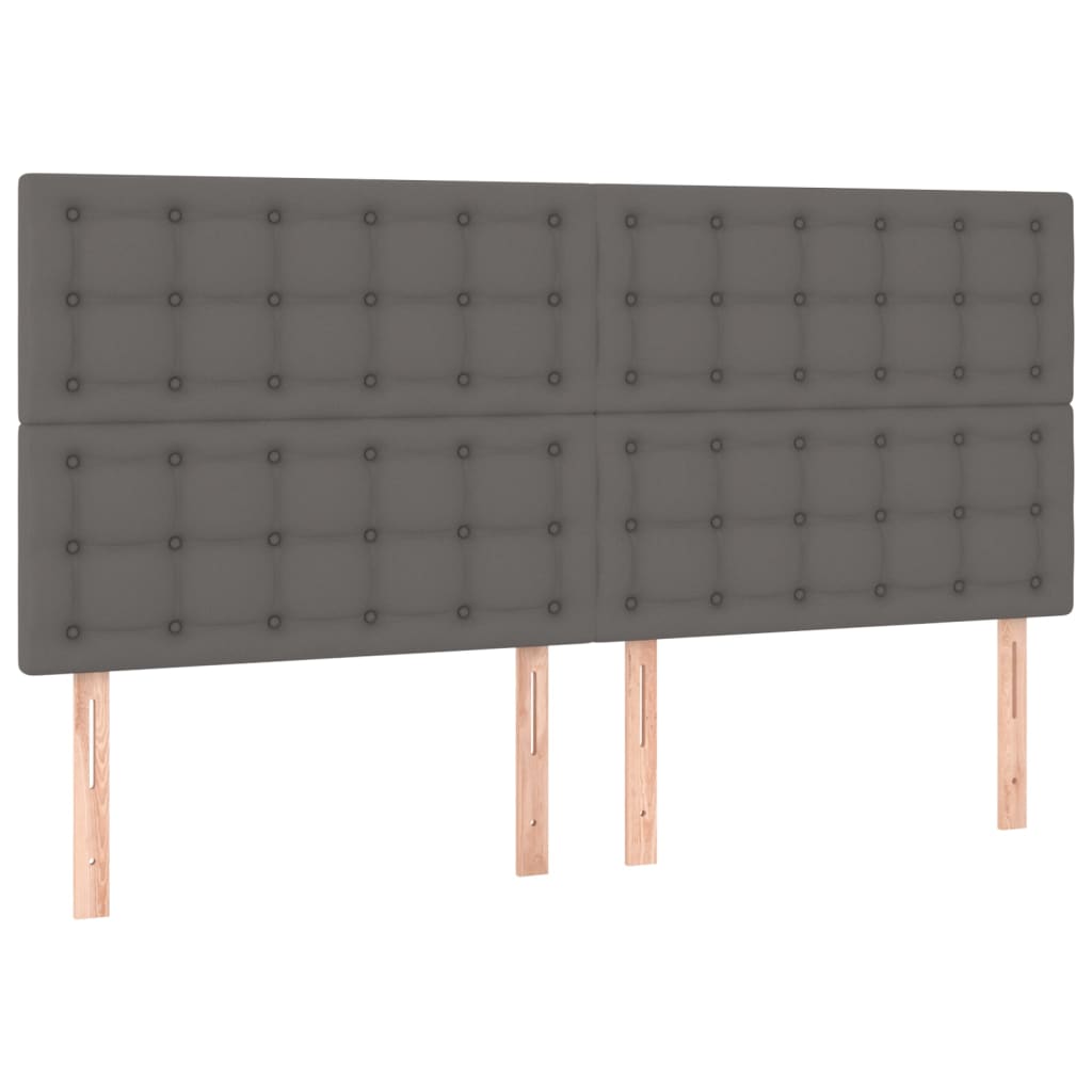 kontinentalseng 160x200 cm kunstlæder grå