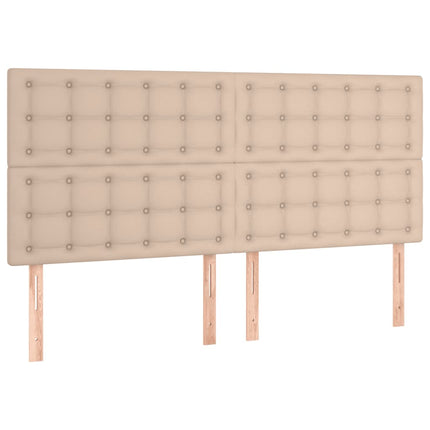 kontinentalseng 160x200 cm kunstlæder cappuccinofarvet