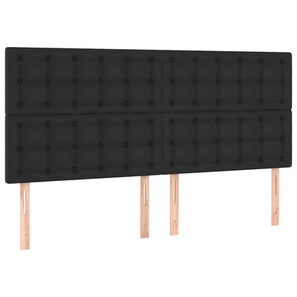 kontinentalseng med madras 180x200 cm kunstlæder sort