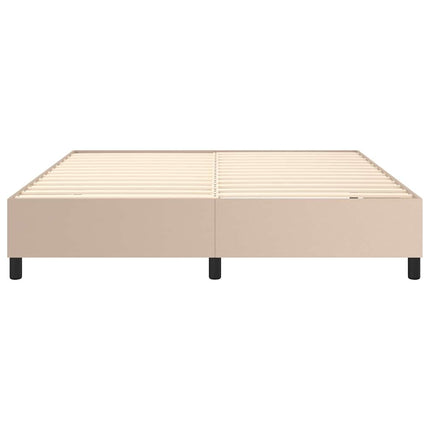 kontinentalseng 180x200 cm kunstlæder cappuccinofarvet