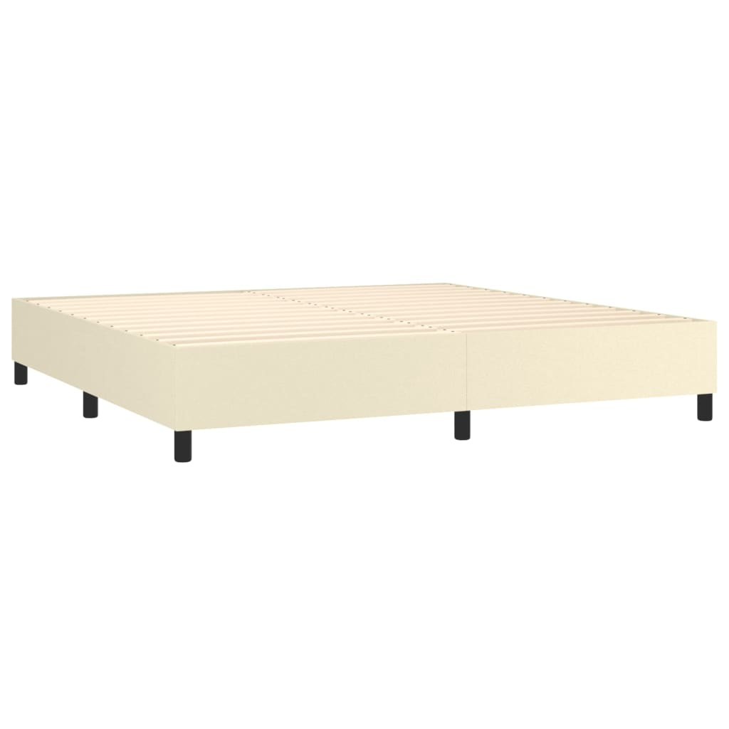 kontinentalseng med madras 200x200 cm kunstlæder cremefarvet