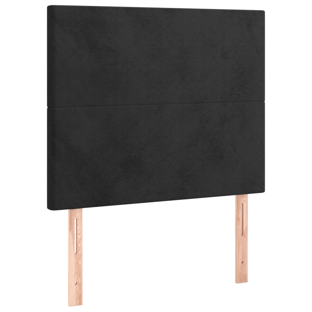 kontinentalseng med madras 80x200 cm fløjl sort