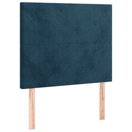 kontinentalseng med madras 80x200 cm fløjl mørkeblå