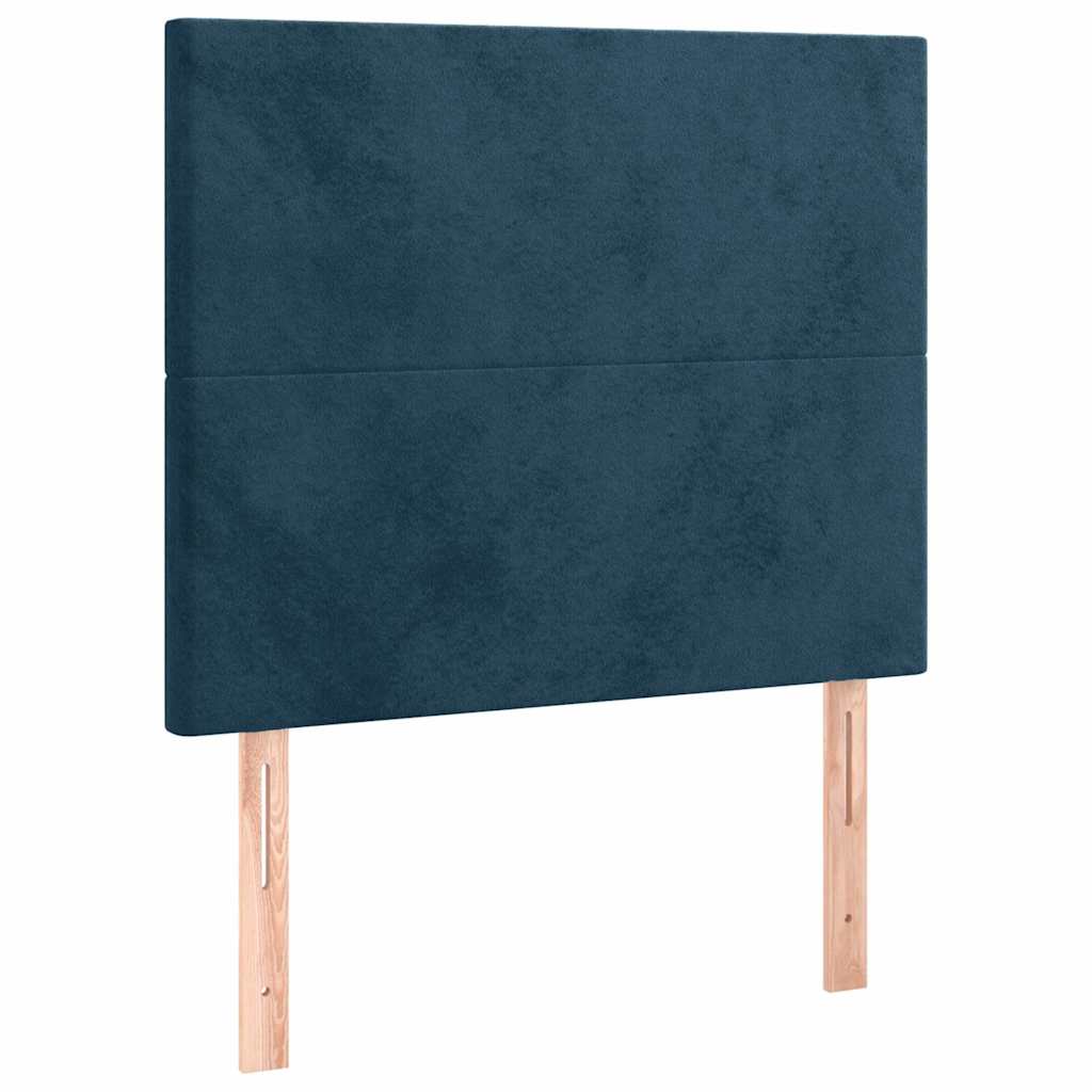 kontinentalseng med madras 90x190 cm fløjl mørkeblå