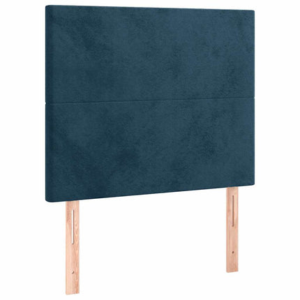 kontinentalseng med madras 90x190 cm fløjl mørkeblå
