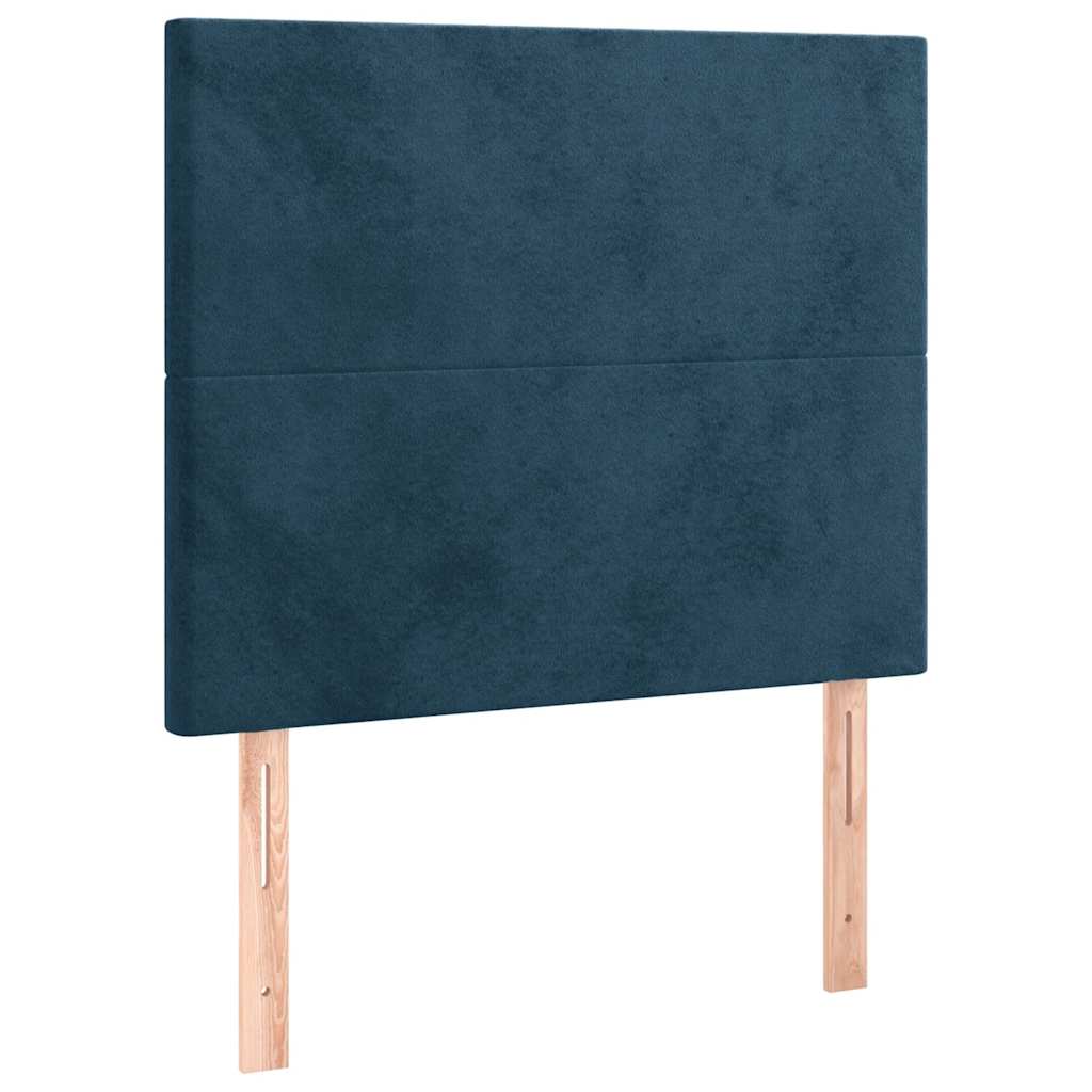 kontinentalseng med madras 100x200 cm fløjl mørkeblå