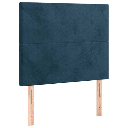 kontinentalseng med madras 100x200 cm fløjl mørkeblå