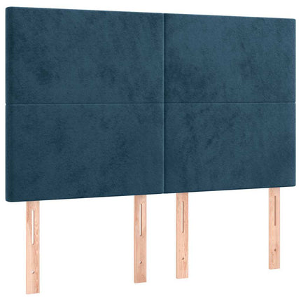 kontinentalseng med madras 140x200 cm fløjl mørkeblå