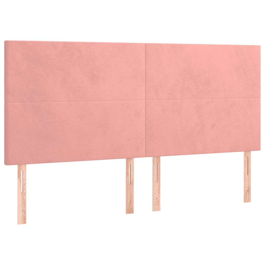 kontinentalseng med madras 200x200 cm fløjl lyserød