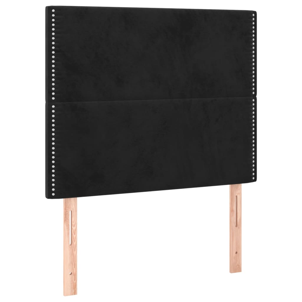 kontinentalseng med madras 100x200 cm fløjl sort