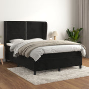 kontinentalseng med madras 140x190 cm fløjl sort