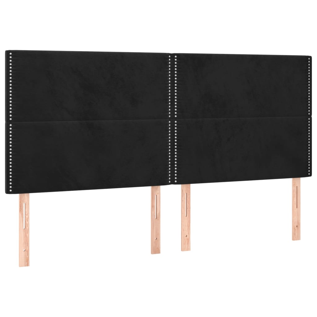 kontinentalseng med madras 200x200 cm fløjl sort