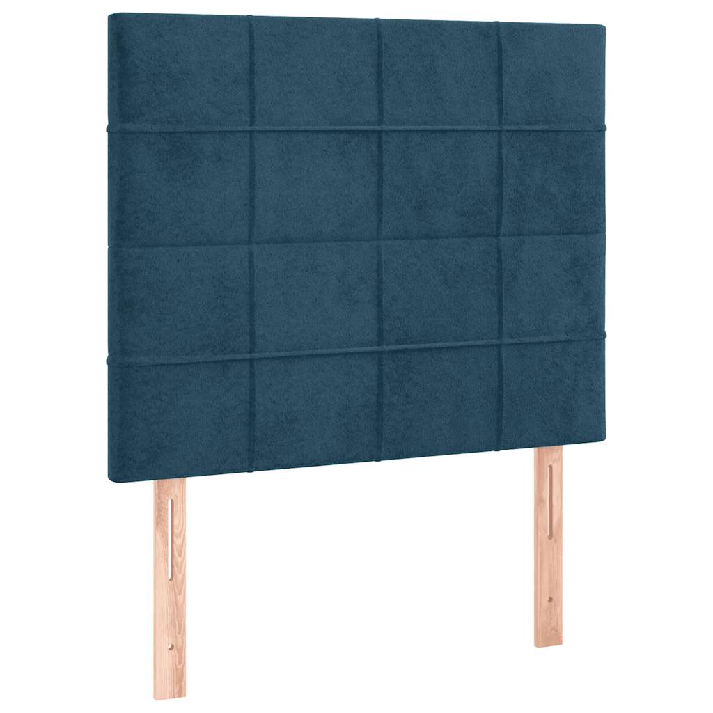 kontinentalseng med madras 80x200 cm fløjl mørkeblå