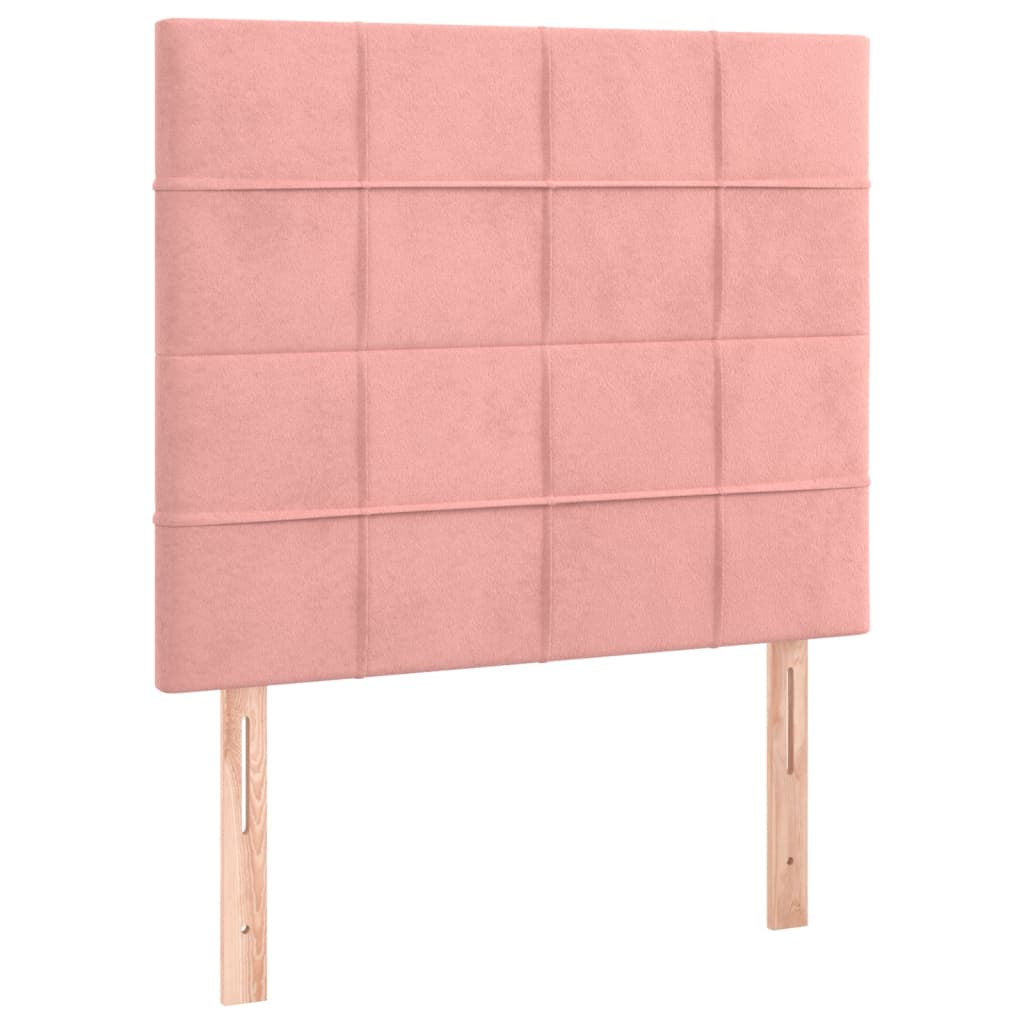 kontinentalseng med madras 100x200 cm fløjl lyserød
