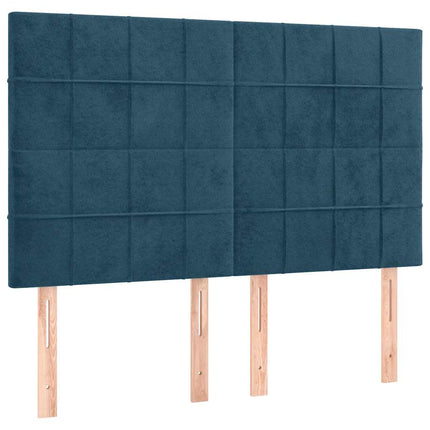 kontinentalseng med madras 140x190 cm fløjl mørkeblå
