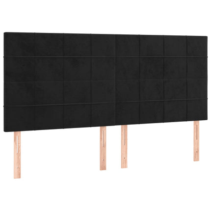 kontinentalseng med madras 160x200 cm fløjl sort