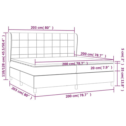 kontinentalseng med madras 200x200 cm fløjl lysegrå