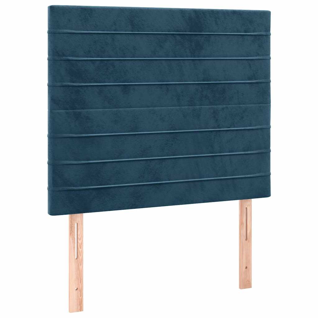 kontinentalseng med madras 90x190 cm fløjl mørkeblå