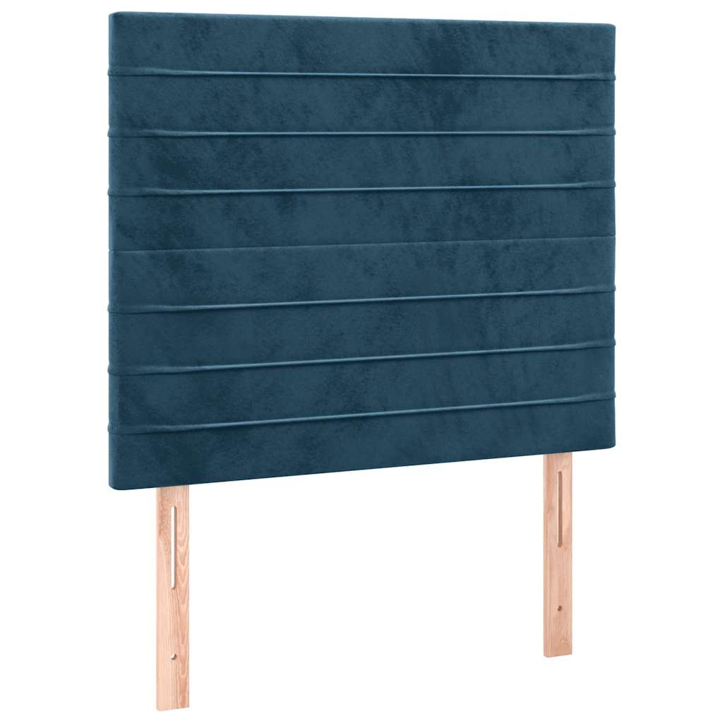 kontinentalseng med madras 90x200 cm fløjl mørkeblå