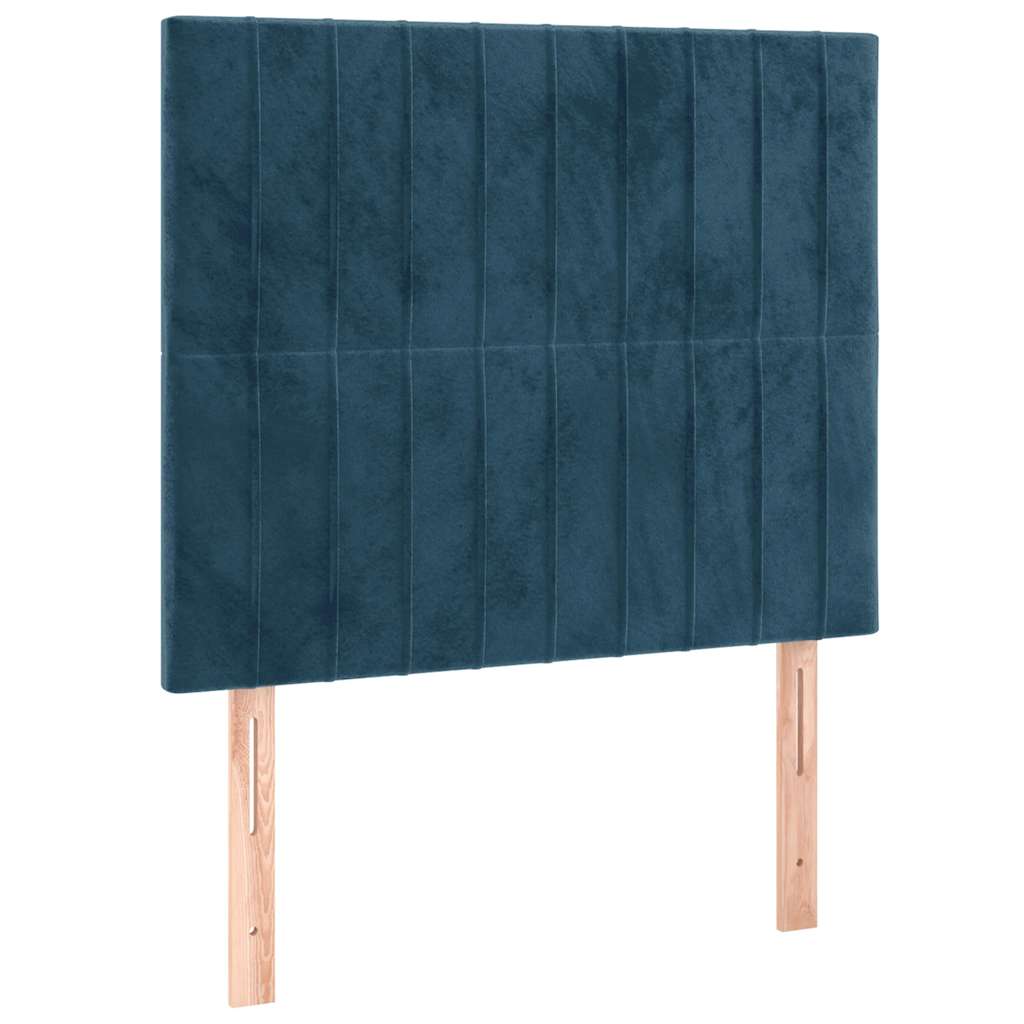 kontinentalseng med madras 90x190 cm fløjl mørkeblå