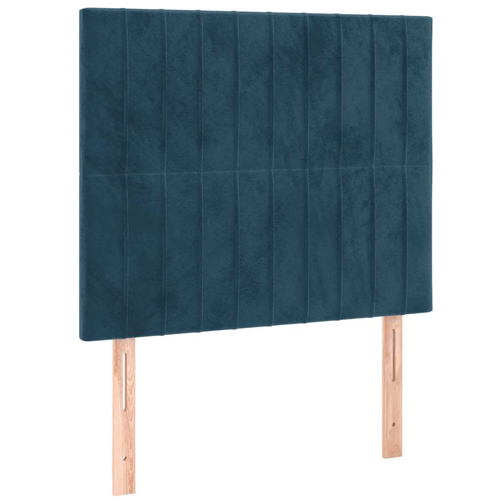 kontinentalseng med madras 90x200 cm fløjl mørkeblå