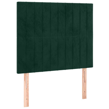 kontinentalseng med madras 100x200 cm fløjl mørkegrøn