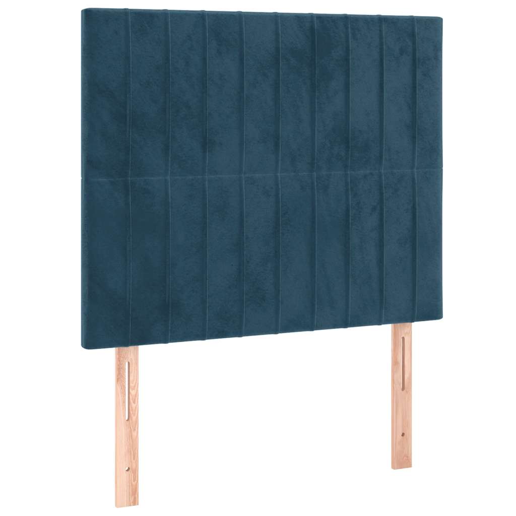 kontinentalseng med madras 100x200 cm fløjl mørkeblå