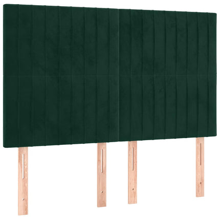 kontinentalseng med madras 140x190 cm fløjl mørkegrøn