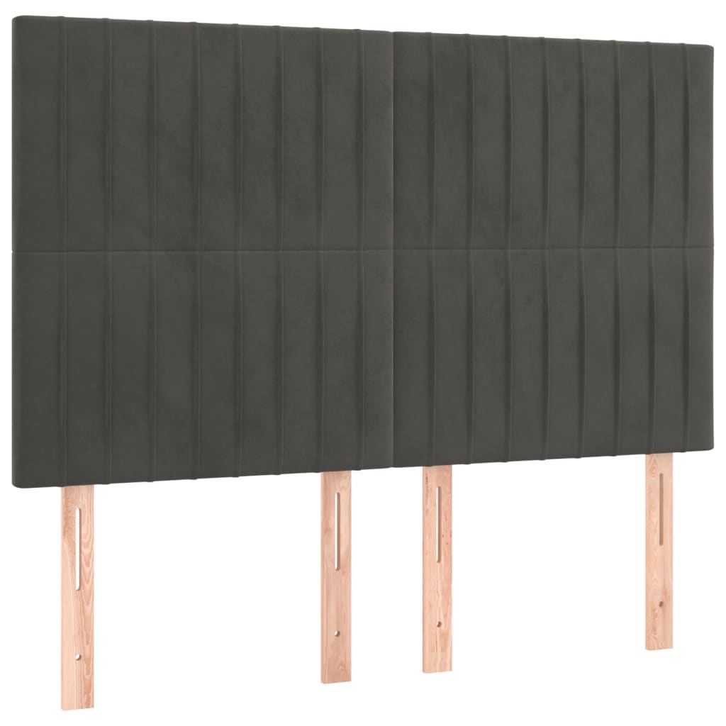 kontinentalseng med madras 140x200 cm fløjl mørkegrå