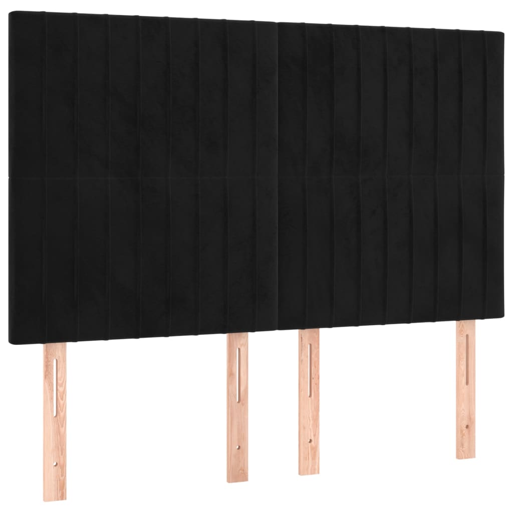 kontinentalseng med madras 140x200 cm fløjl sort