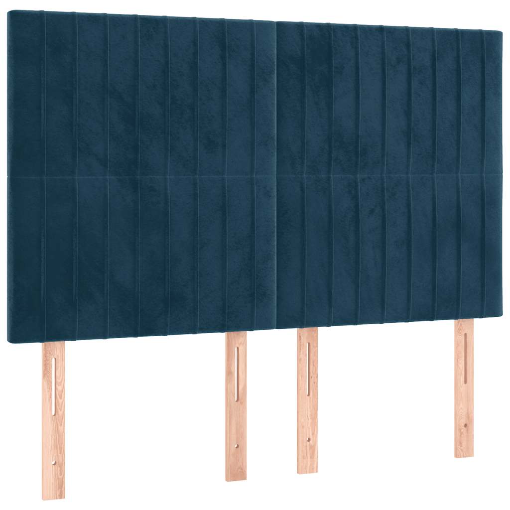 kontinentalseng med madras 140x200 cm fløjl mørkeblå