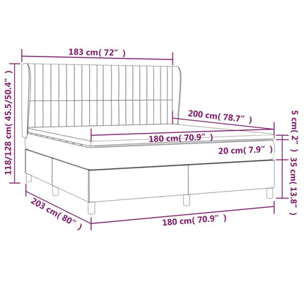 kontinentalseng med madras 180x200 cm fløjl sort