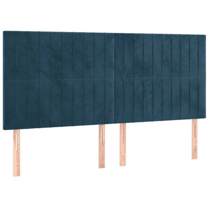 kontinentalseng med madras 180x200 cm fløjl mørkeblå