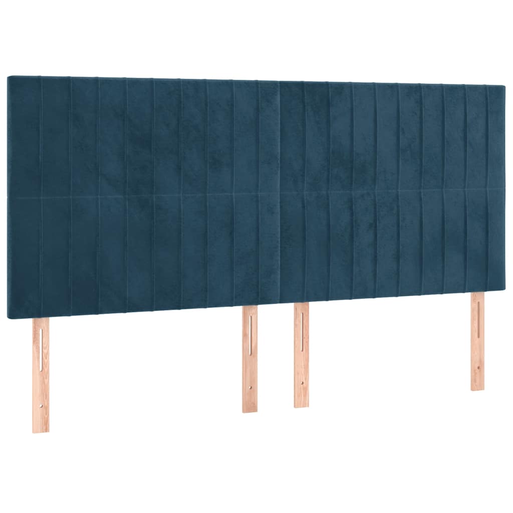 kontinentalseng med madras 180x200 cm fløjl mørkeblå