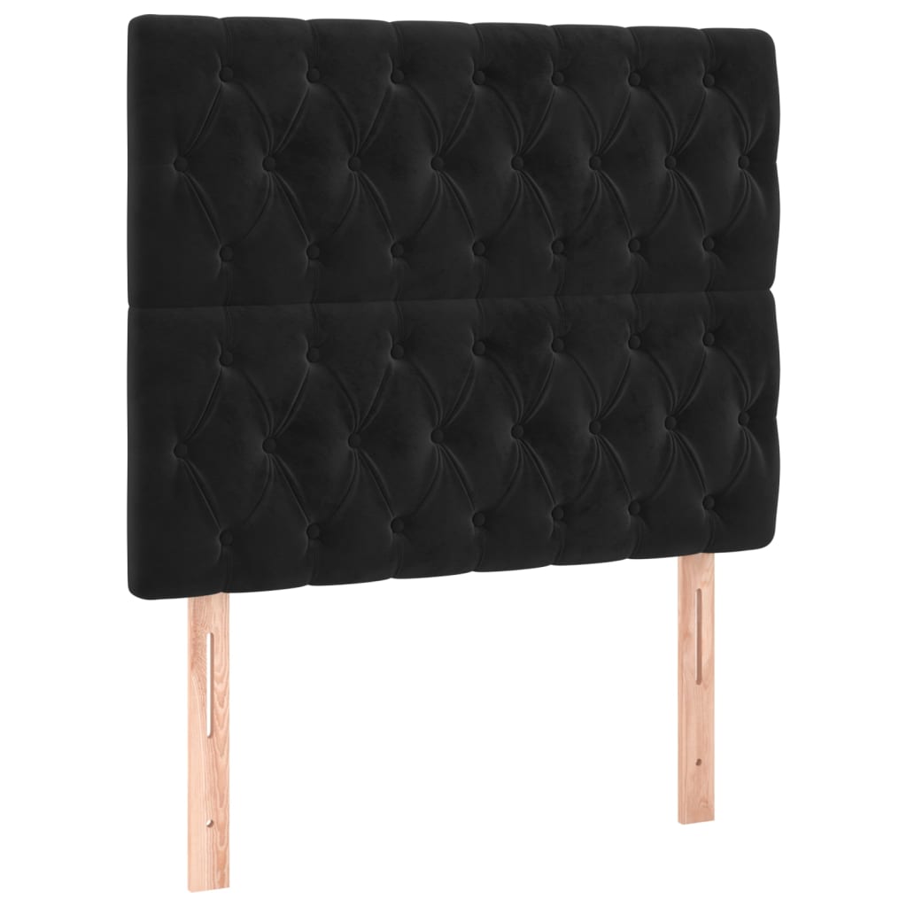 kontinentalseng med madras 90x200 cm fløjl sort