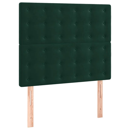 kontinentalseng med madras 90x190 cm fløjl mørkegrøn